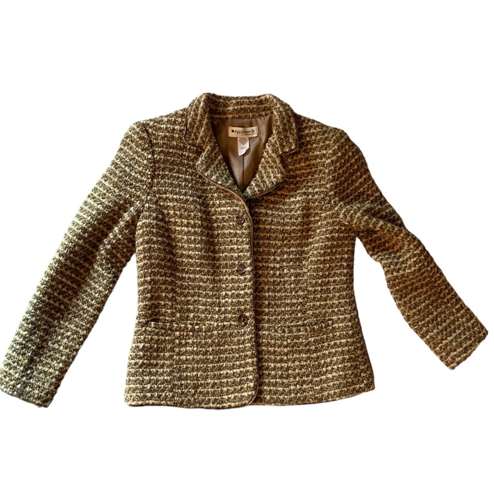 Wool blend lined jacket coat blazer size 12 academy office career academia